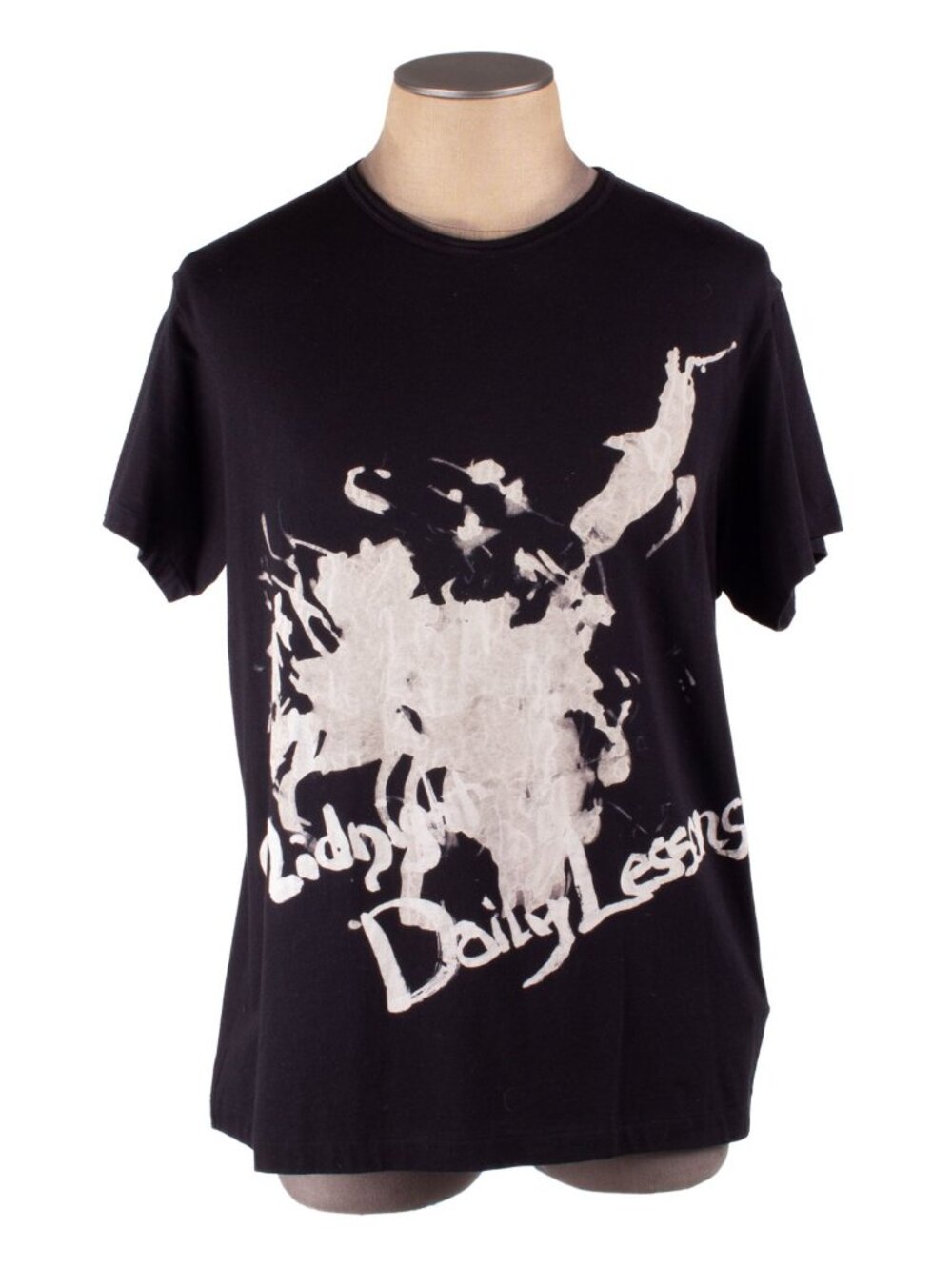 YOHJI YAMAMOTO BLACK WHITE T-SHIRT MIDNIGHT DAILY LESSONS SS18